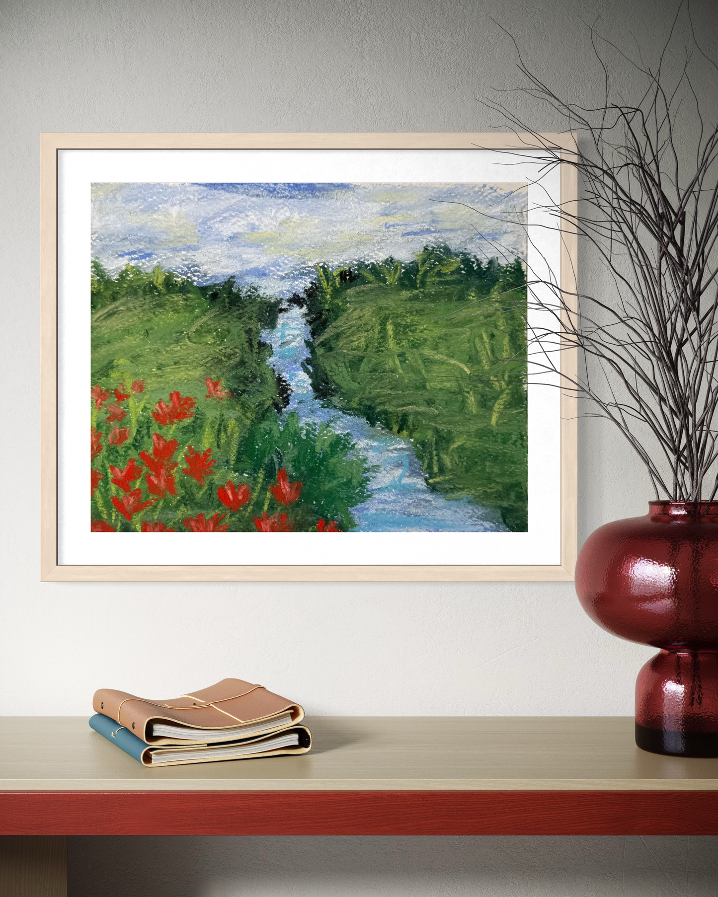 Red Bloom River PRINT