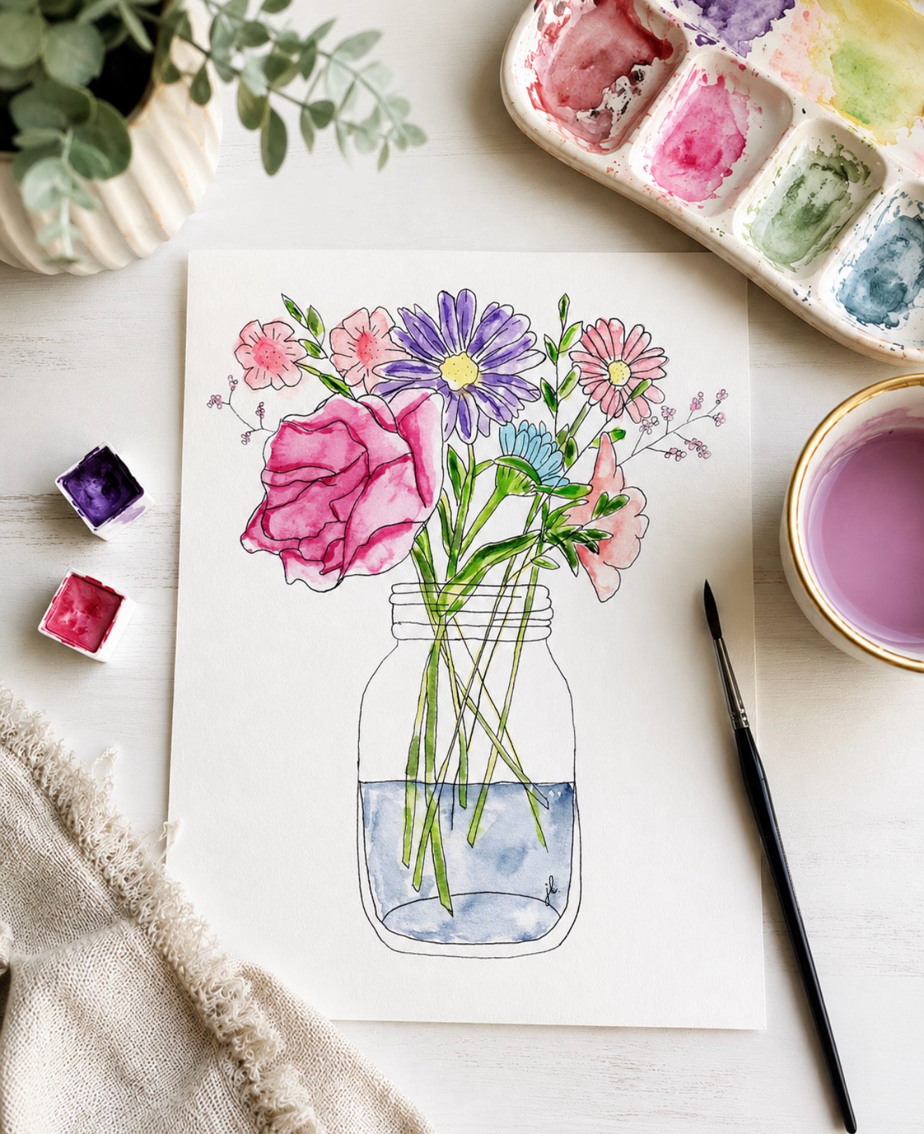 Floral Bouquet Jar