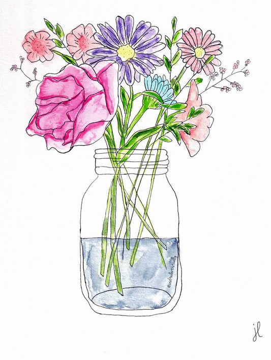 Floral Bouquet Jar