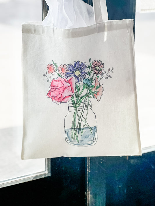 Floral Bouquet Tote Bag